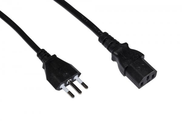 Cavo Alimentazione Spina Italiana Tripolare 10 A. Per Computer Stampanti Ecc. Mt. 1