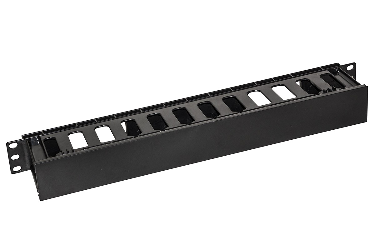 Listello Guidacavi Per Armadi 19'' 1 Unita' Colore Nero Con Copertura Scorrevole