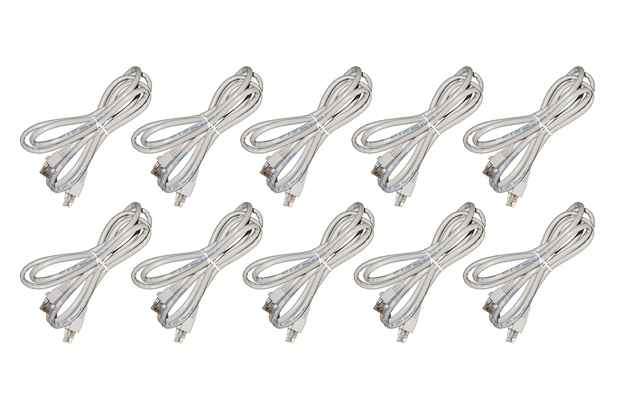 Confezione 10 Cavi Telefonia Isdn 8 Poli Rj45 Categoria 5 Utp Non Schermati Mt 180