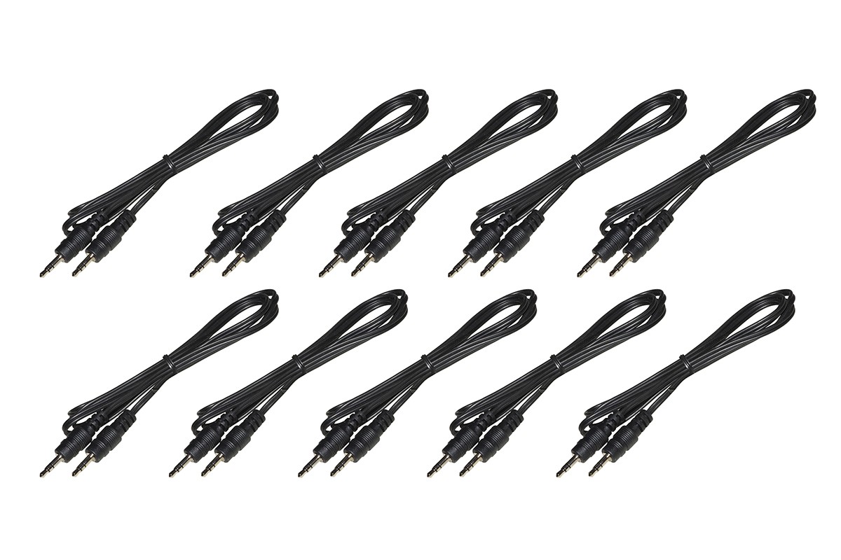 Confezione 10 Cavi Audio Connettori Jack 35Mm 3 Poli Mt 1 Colore Nero