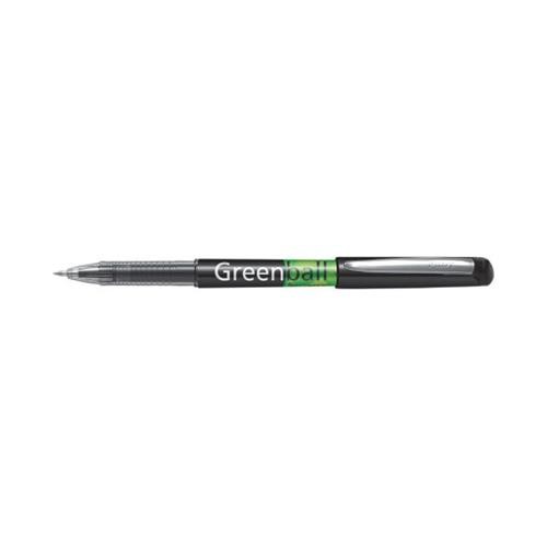 Penna Pilot Greenball a Inchiostro Liquido - Ricaricabile - Realizzata con Plastica Riciclata - Punta Media 0.7mm - Linea 0.35mm - Colore Nero