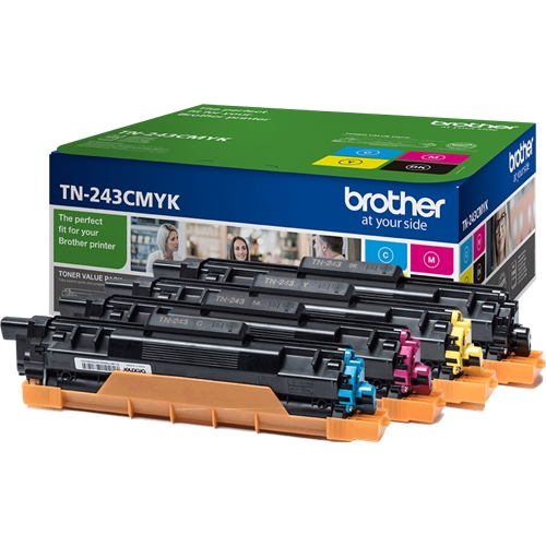 ORIGINALE Brother Value Pack nero / ciano / magenta / giallo / Bianco TN-249 MCVP + Prindo Universal Papier 2500 Blatt 16500 pagine