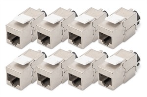 Modulo Keystone Cat 6A Schermato Con Supporto Dei Cavi Intelligente - 8 Pezzi