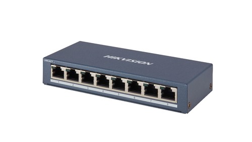 HIKVISION SWITCH 8 PORT GIGABIT UNMANAGED SWITCH 8 GIGABIT RJ45 PORTS DESKTOP STEEL CASE UNMANAGED