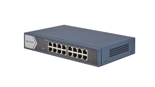 HIKVISION SWITCH 16 PORT GIGABIT UNMANAGED SWITCH 16 GIGABIT RJ45 PORTS 19-INCH RACK-MOUNTABLE STE