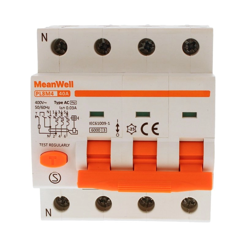 Magnetotermico Differenziale Meanwell Tipo Ac Curva C 3P+N 4M 6Ka C40A 400V