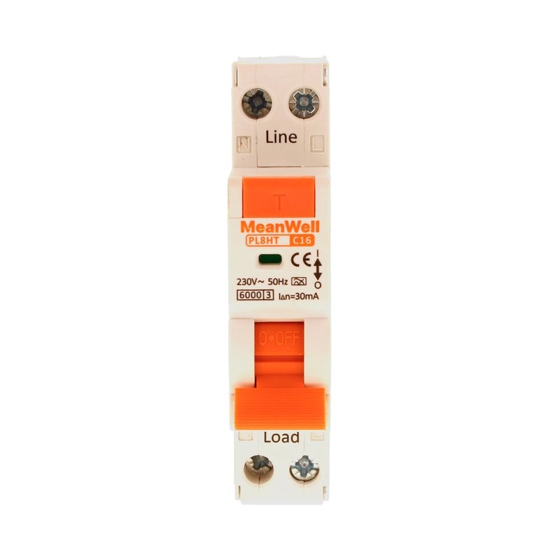 Magnetotermico Differenziale Meanwell Tipo A Curva C 1P+N 1M 6Ka C16A Ac 230V