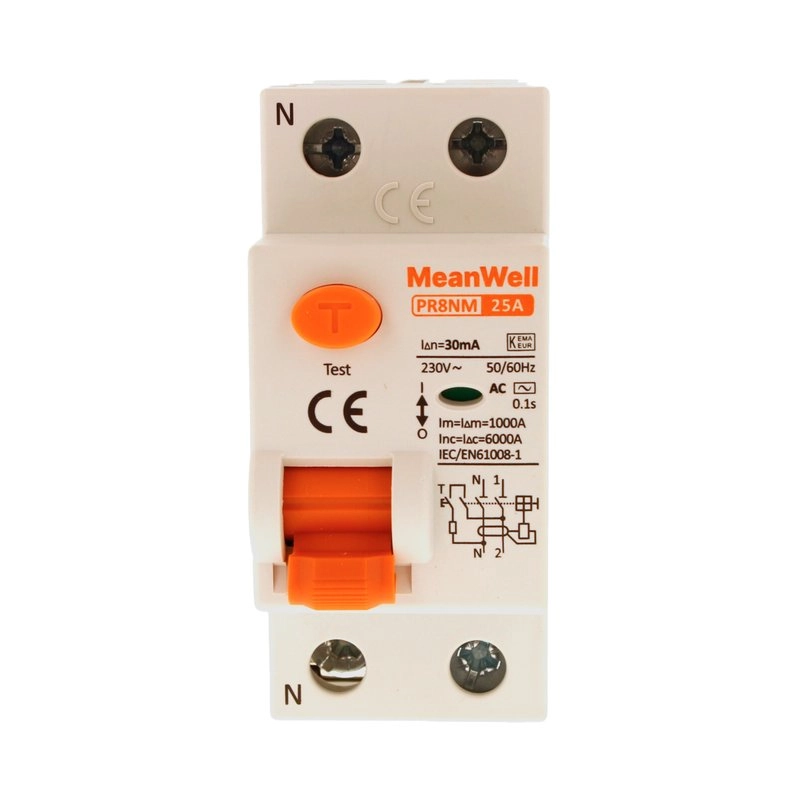 Differenziale Puro Meanwell Tipo Ac 1P+N 2M 6Ka 30Ma 25A 230V