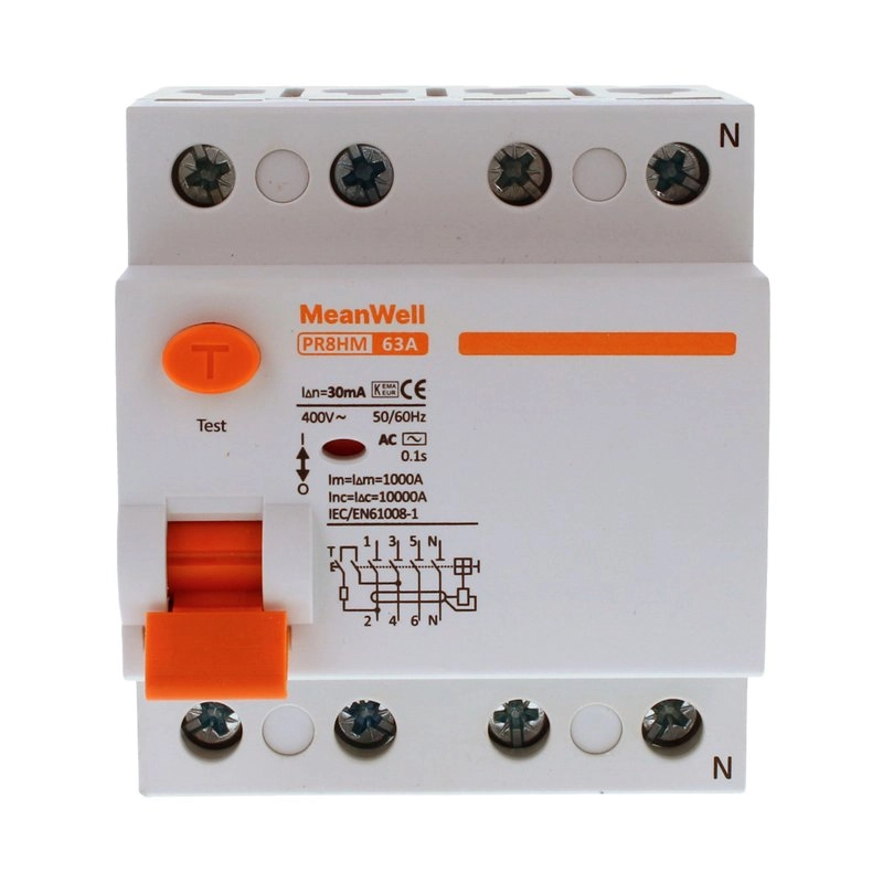 Differenziale Puro Meanwell Tipo Ac 3P+N 4M 10Ka 30Ma 63A 400V