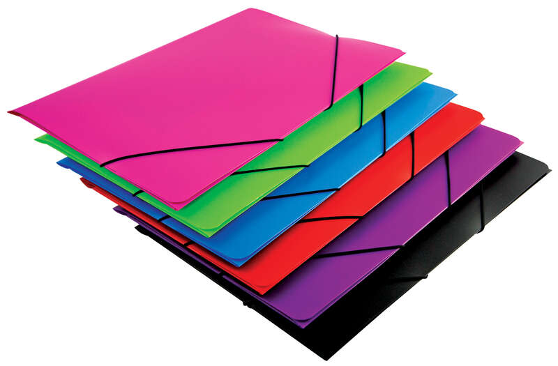 Mariola Cartella in Polipropilene con Alette 450 Micron - Formato Folio - Misure 34x25cm - Chiusura con Gomma Elastica - Colori Assortiti