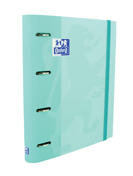 Raccoglitore ad anelli Oxford Europeanbinder Touch A4+ con griglia sostitutiva 5x5 - Copertina extra rigida - Chiusura ad elastico - Colore pastello menta ghiaccio