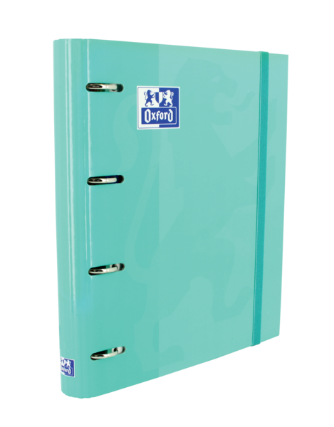 Raccoglitore ad anelli Oxford Europeanbinder Classic A4+ con griglia di ricambio 5x5 - Copertina extra rigida - Chiusura ad elastico - Colore Ice Mint