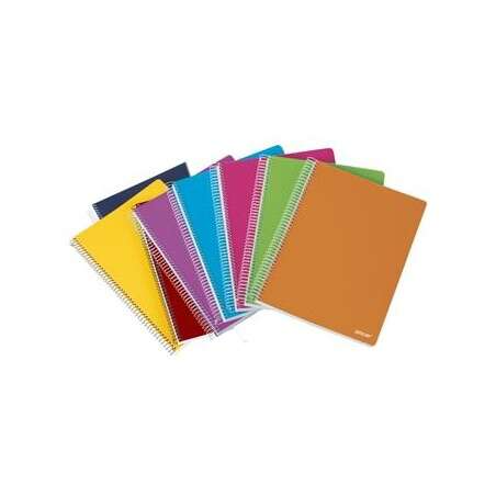 Ancor Classic Stripes Quaderno a spirale formato Folio a righe orizzontali - 80 fogli da 90 gr - Copertina in plastica - Colori assortiti