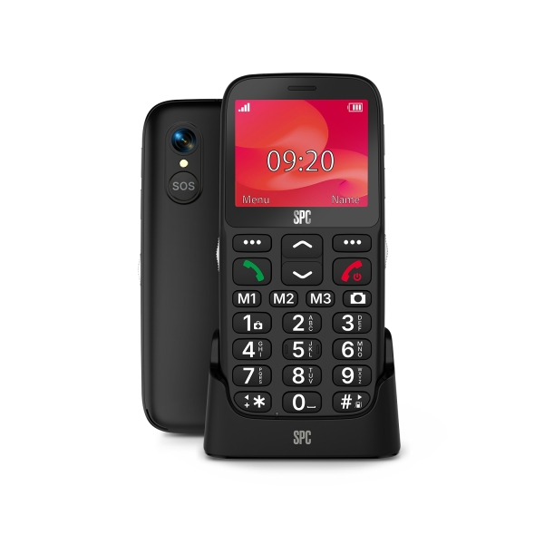 SPC Telefono cellulare Polaris Pure 4G con schermo da 231 fotocamera radio FM e base di ricarica - Nero