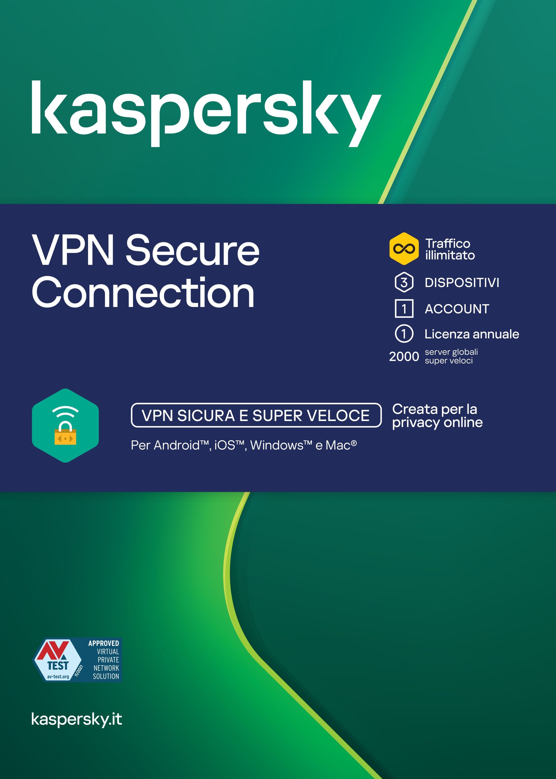 Kaspersky Sec2 3 Dispositivi 1 Anno Slim Sierra Bs It