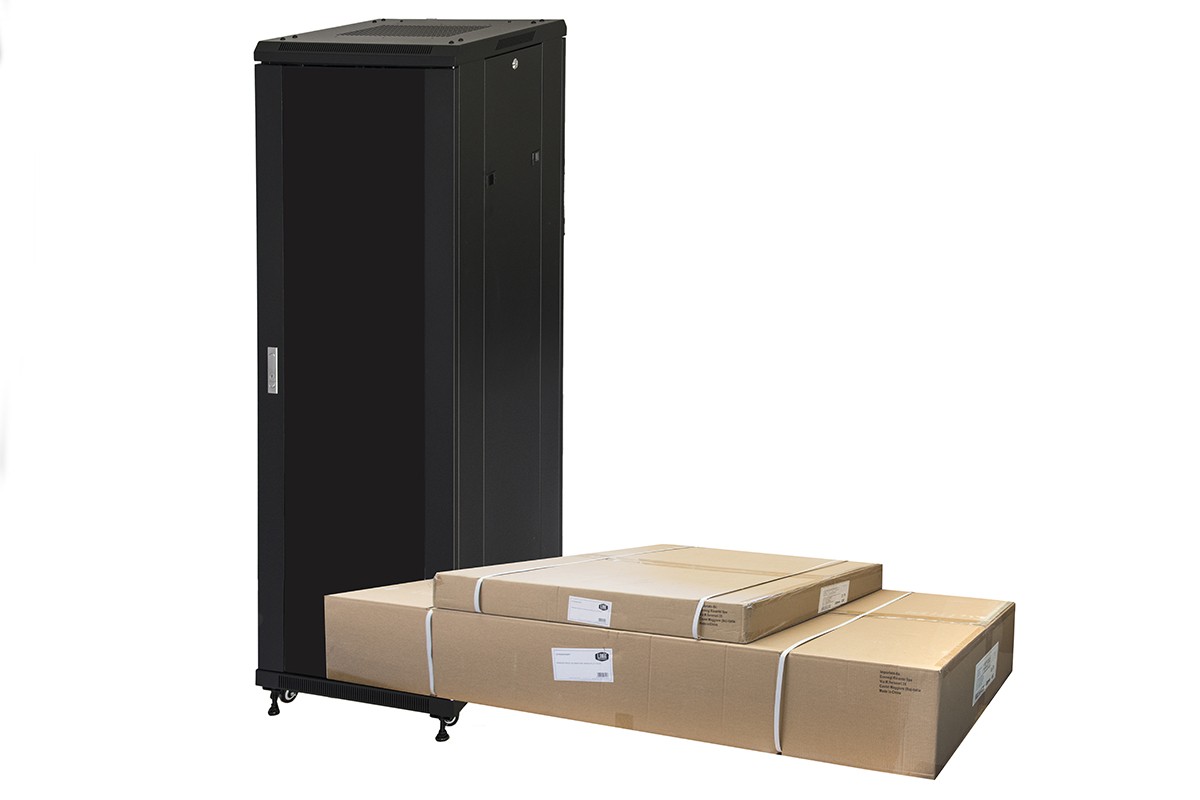 Armadio Rack 19 42U (A)2055 (L)600 (P)1000 Colore Nero Porta Vetro Disassemblato