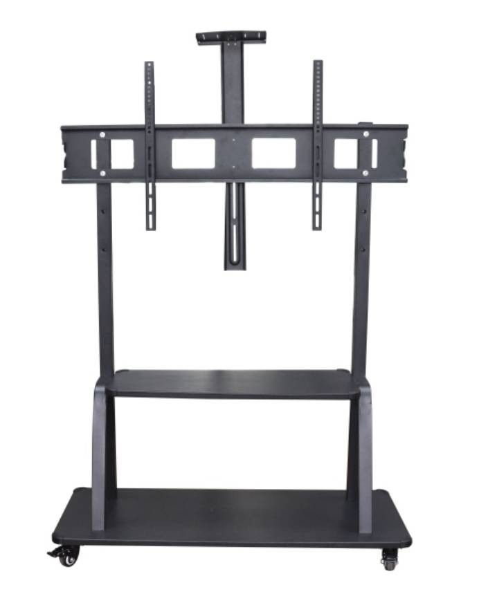 Link LKBR64 Supporto Per Tv Con Ruote Da 52" A 180" Fino A 130 Kg – Compatibile Vesa 35X60 A 1200X600 – Ripiano Ampio – Supporto Mobile E Stabile Con 4 Gambe – Flessibile E Versatile – Colore Nero-image