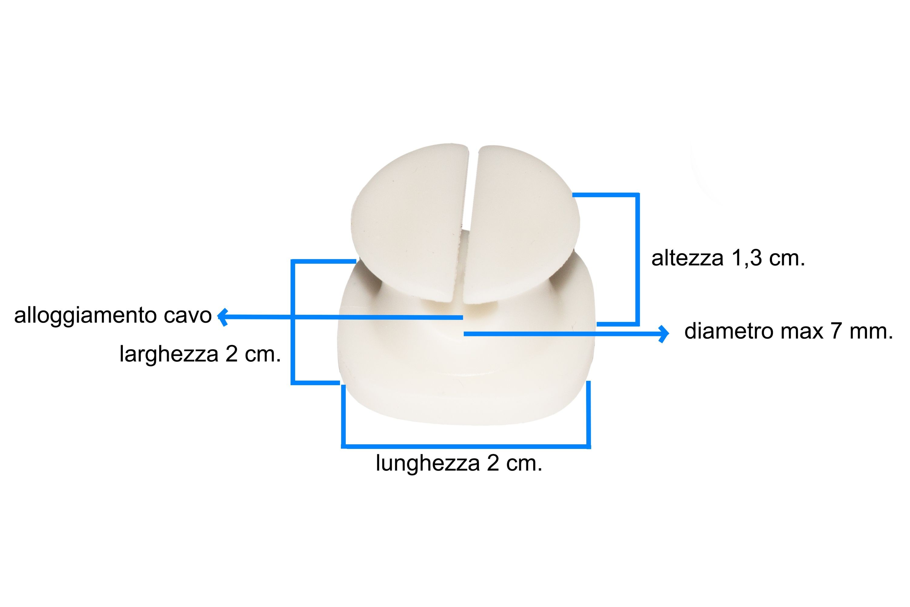 Kit 4 Pezzi Supporti Per Gestione Cavi Bianco