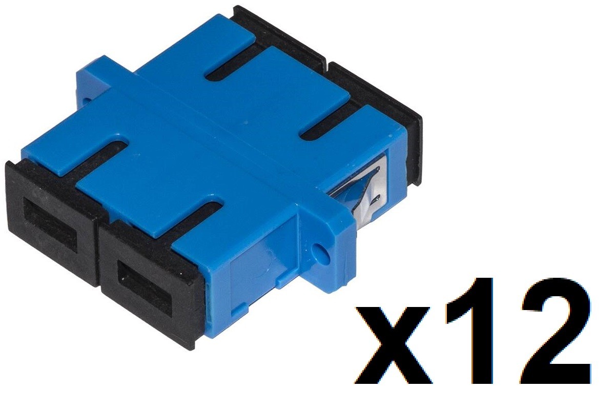 Confezione 12 Adattatori Fibra Ottica Sc/Sc Singlemode Duplex