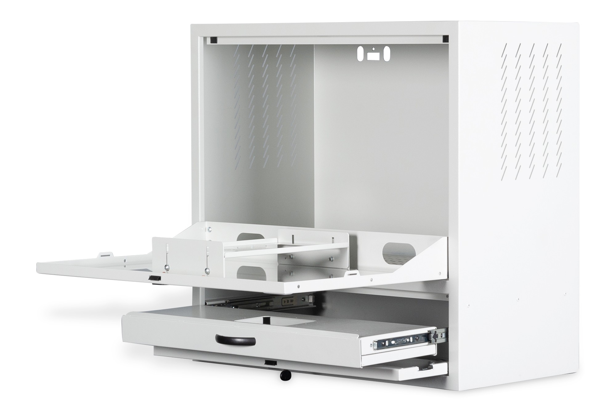 Armadio A Muro Con Cassetto Per Pc Monitor E Tastiera