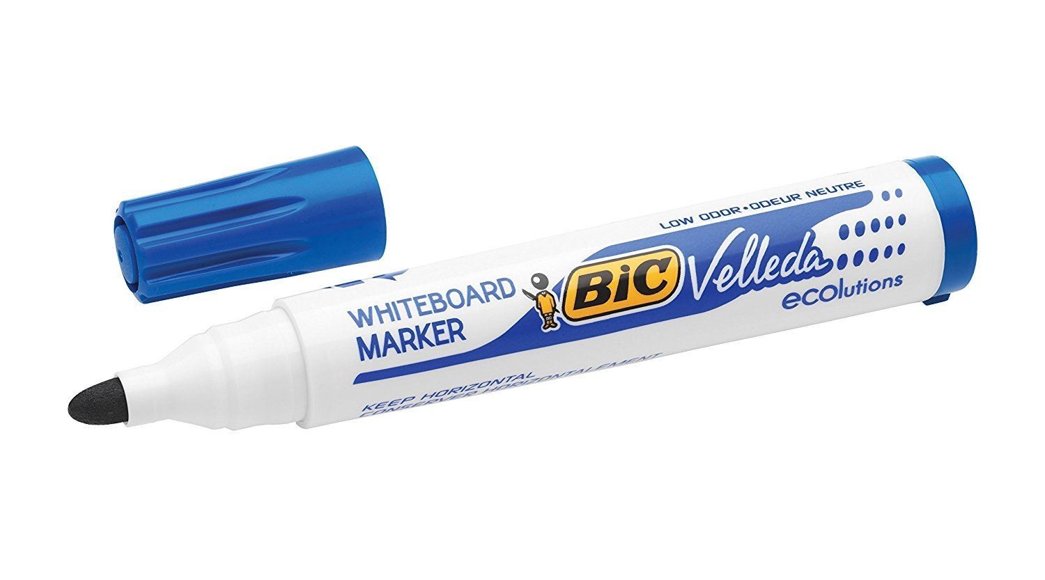Bic Velleda 1701 ECOlutions Pennarelli Lavagna - Punta Rotonda - Linea 1.5 mm - Inchiostro Base Alcool - Ecologico - Cancellazione Ottimale - Colore B