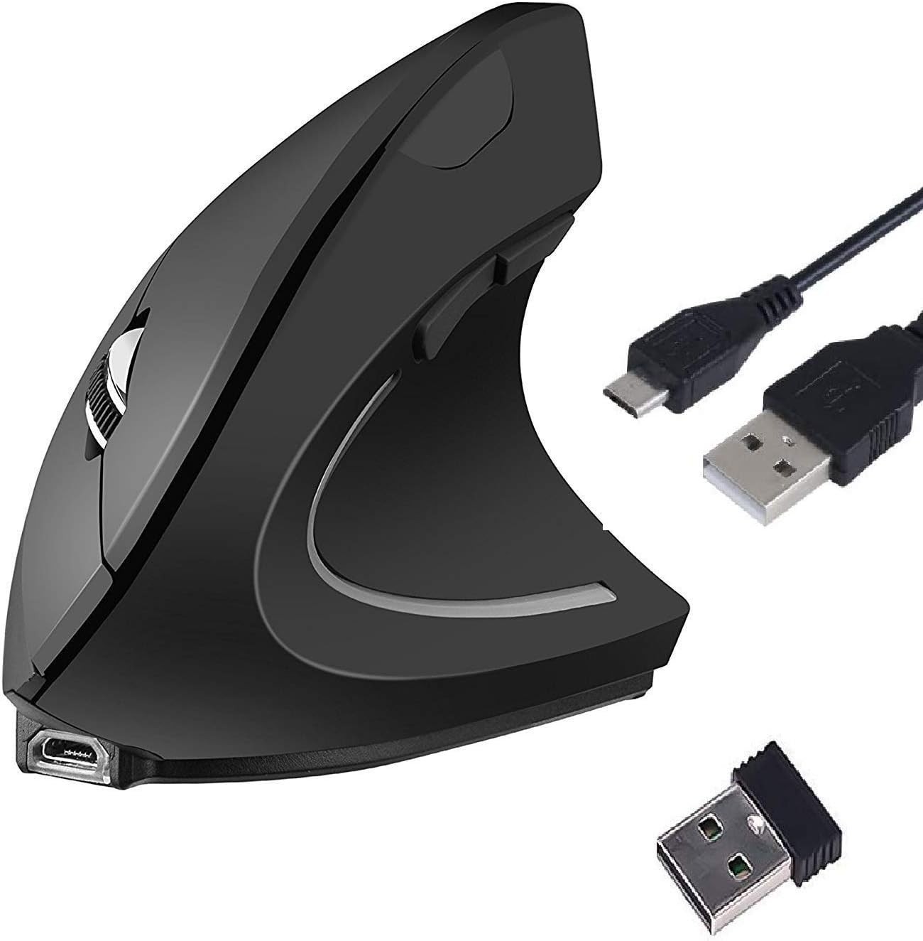 Tucano Mouse Verticale Ergonomico Wireless Ricaricabile6 Tasti Nero