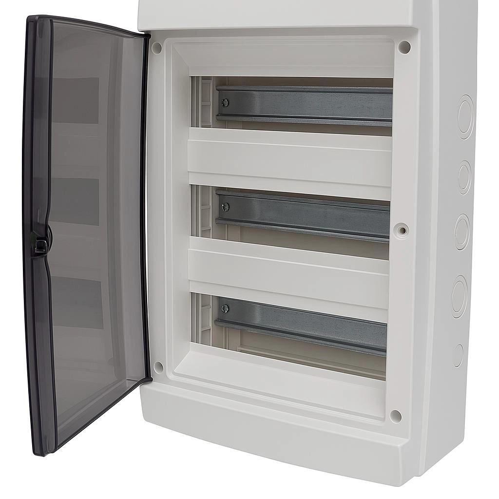 Centralino Da Parete Meanwell 36 Moduli 400X400X140Mm Grigio Ral 7035 Con Portello Fum? Ip65