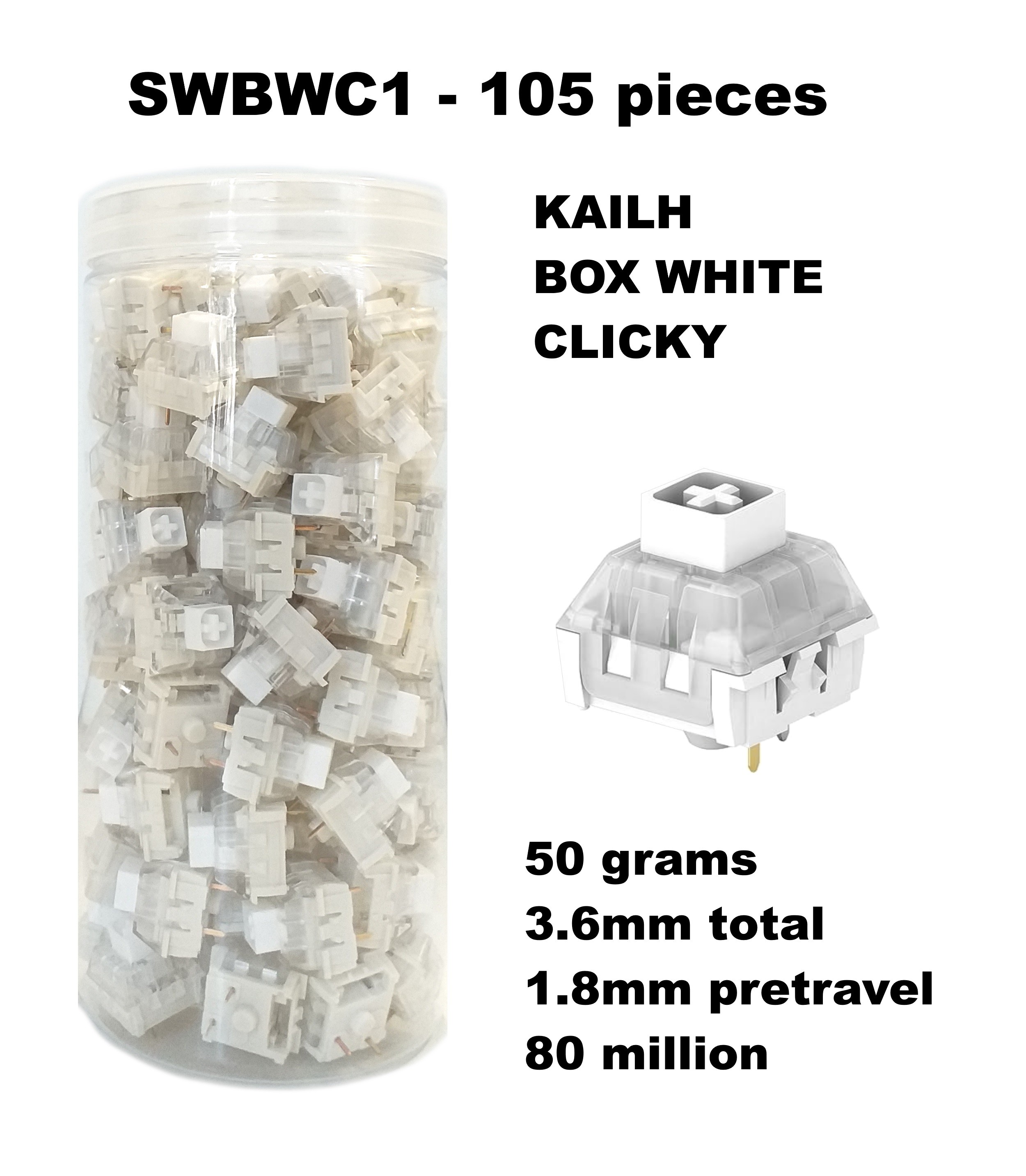 Cortek 105 Sottotasti Kailh Box White Click-Bar-image