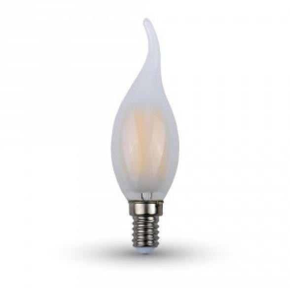 V-TAC VT-1937 Lampadina LED E14 4W Candela fiamma frost filamento - Bianco naturale 4000K - SKU 4478